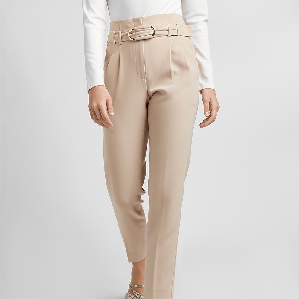 Super High Belted Waisted Ankle Pant - Picture 2 of 10